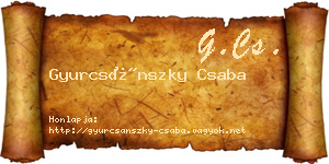 Gyurcsánszky Csaba névjegykártya