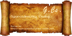 Gyurcsánszky Csaba névjegykártya