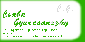 csaba gyurcsanszky business card