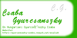 csaba gyurcsanszky business card
